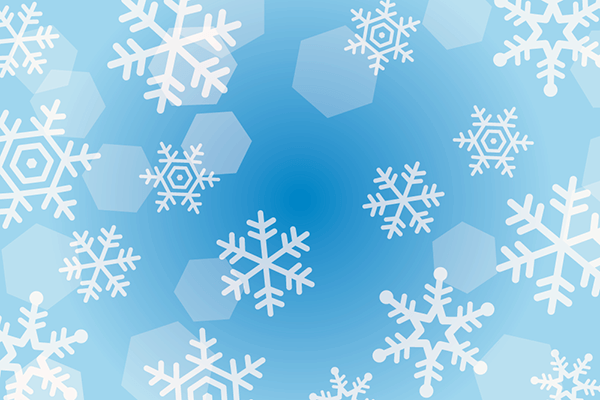 浮き上がる雪の結晶のイラスト